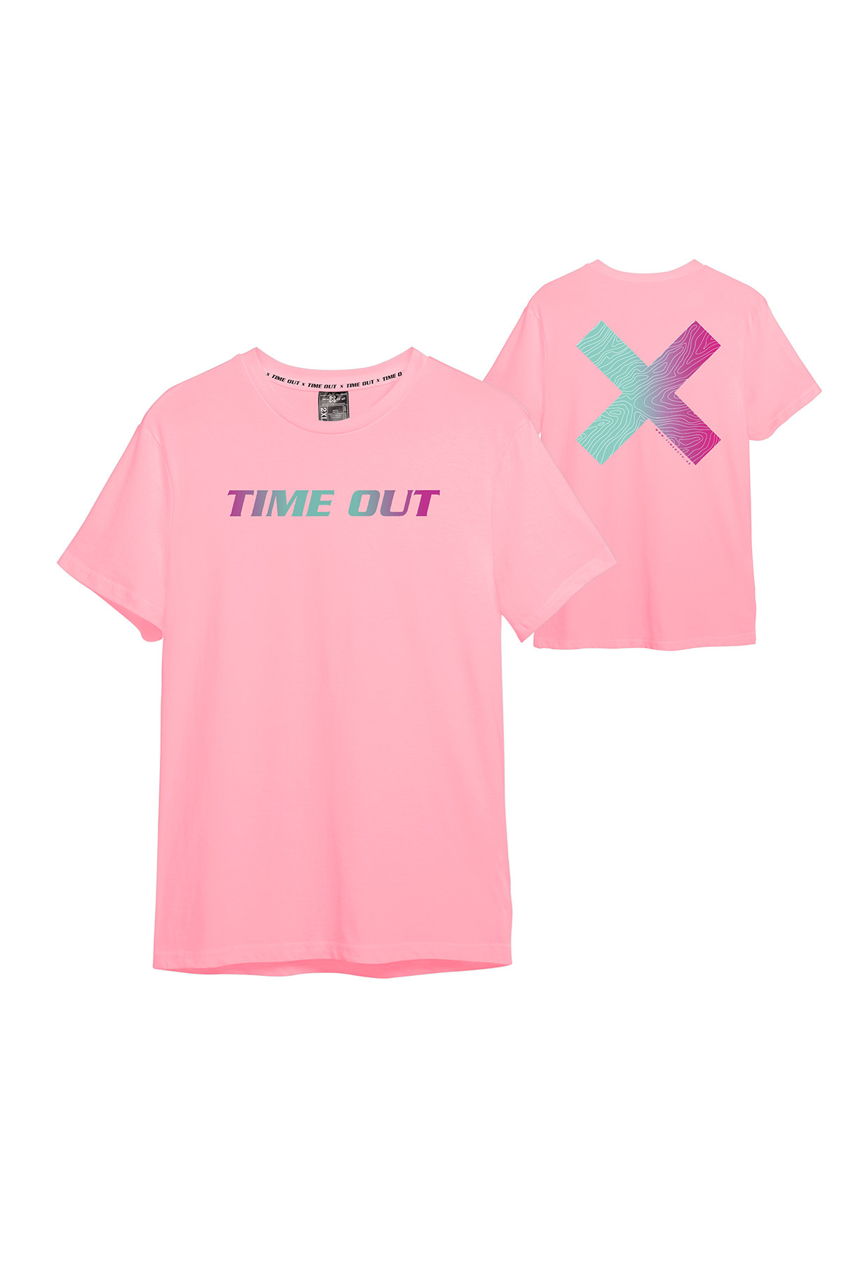 Unisex-Time-Out-X-Signature-Pure-Cotton-Vibrant-Pattern-Pink-T-shirt-for-Kids—Both