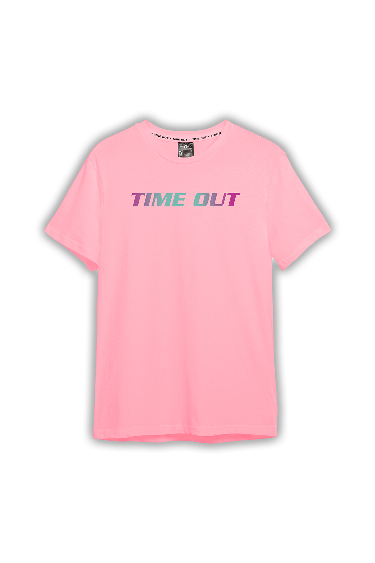Unisex-Time-Out-X-Signature-Pure-Cotton-Vibrant-Pattern-Pink-T-shirt-for-Kids—Front