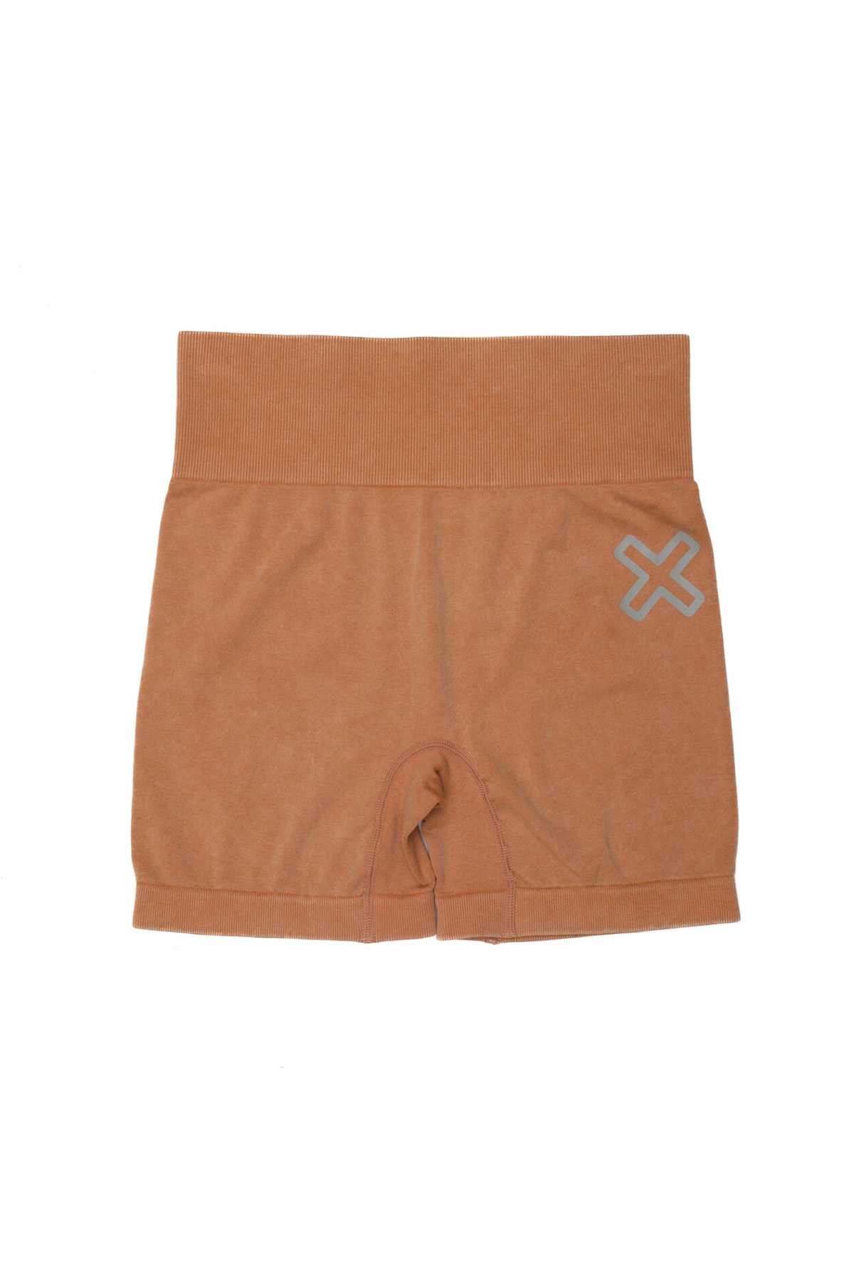 Time-Out-X-High-Waist-Seamless-Workout-Shorts—Deep-Coral—Front