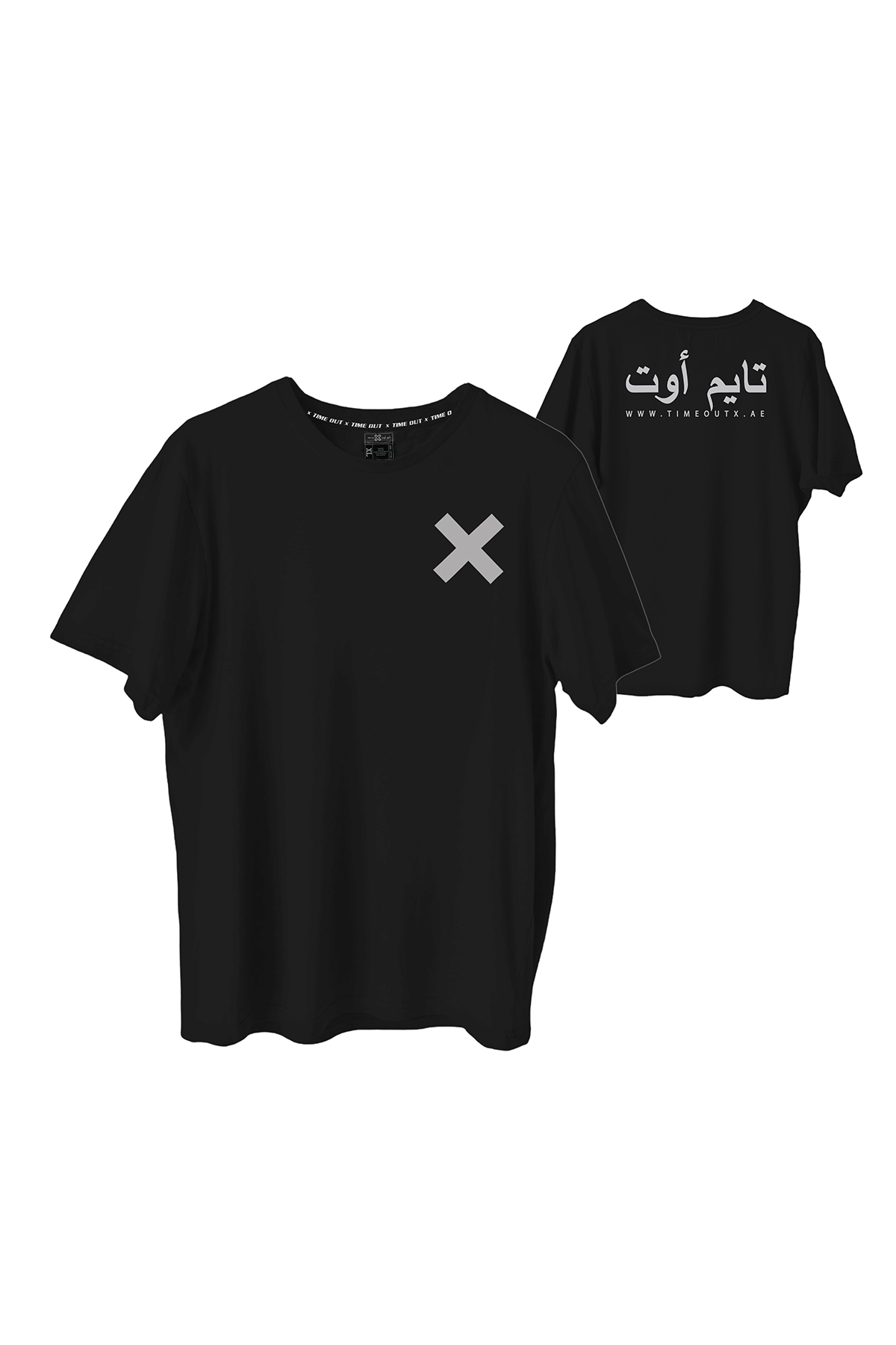 Time-Out-X-Signature-Arabic-Logo-Cotton-T-Shirt—Black—Front-and-Back