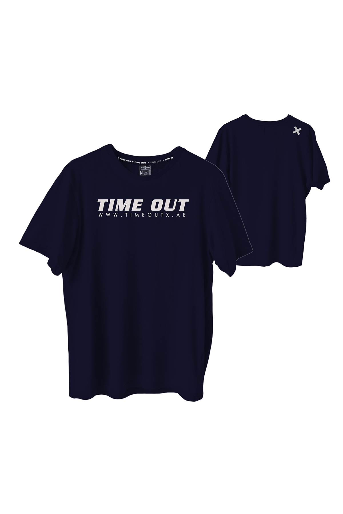 Time-Out-X-Signature-Athleisure-Logo-T-Shirt—Navy-Blue—Front-and-Back