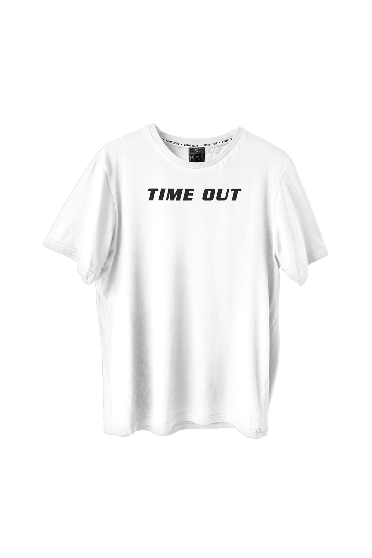 Time-Out-X-Signature-Classic-Logo-Cotton-T-Shirt—White—Front