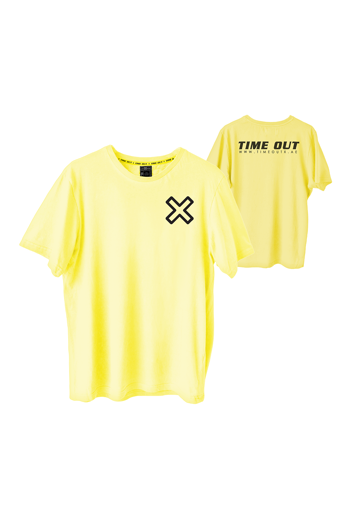 Time-Out-X-Signature-Minimalist-Cotton-Yellow-T-Shirt—Front-and-Back