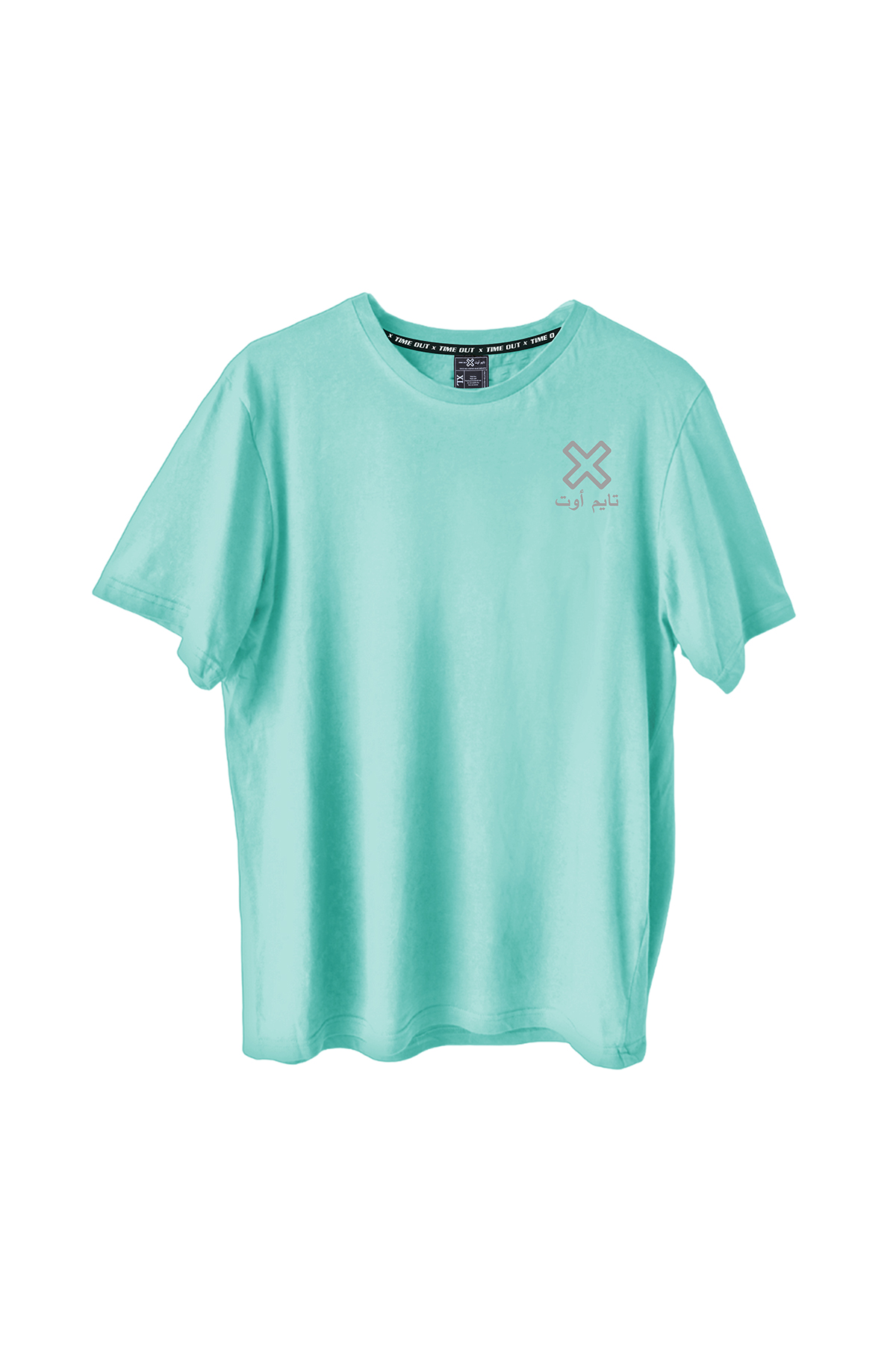 Time-Out-X-Signature-Short-Sleeve-Classic-Training-T-Shirt—Light-Aqua—Front