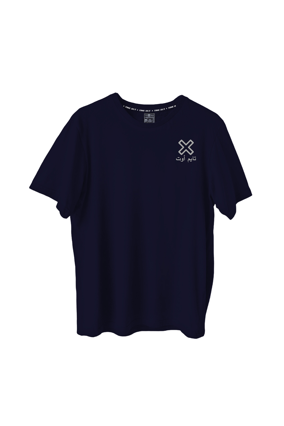 Time-Out-X-Signature-Short-Sleeve-Classic-Training-T-Shirt—Navy-Blue—Front