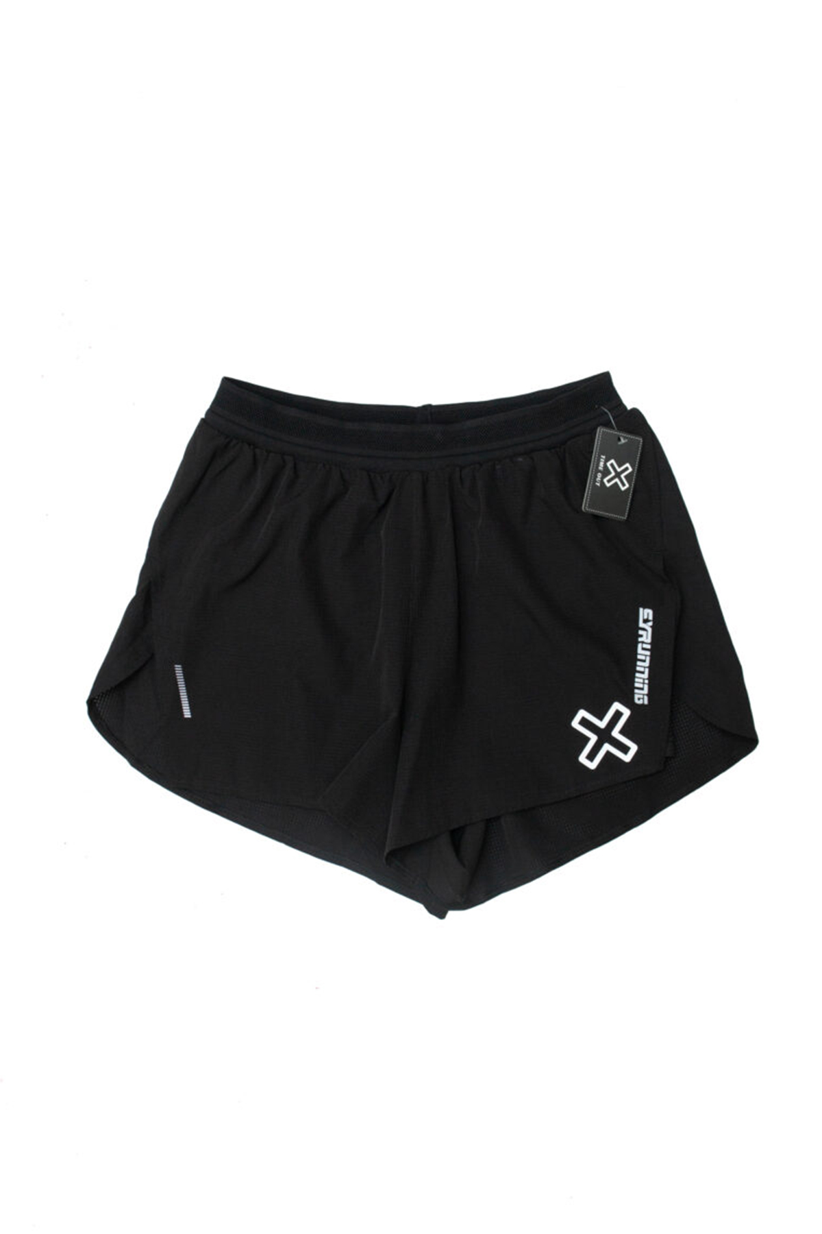 Time-Out-X-Sprinter-Running-Shorts—Black—Front
