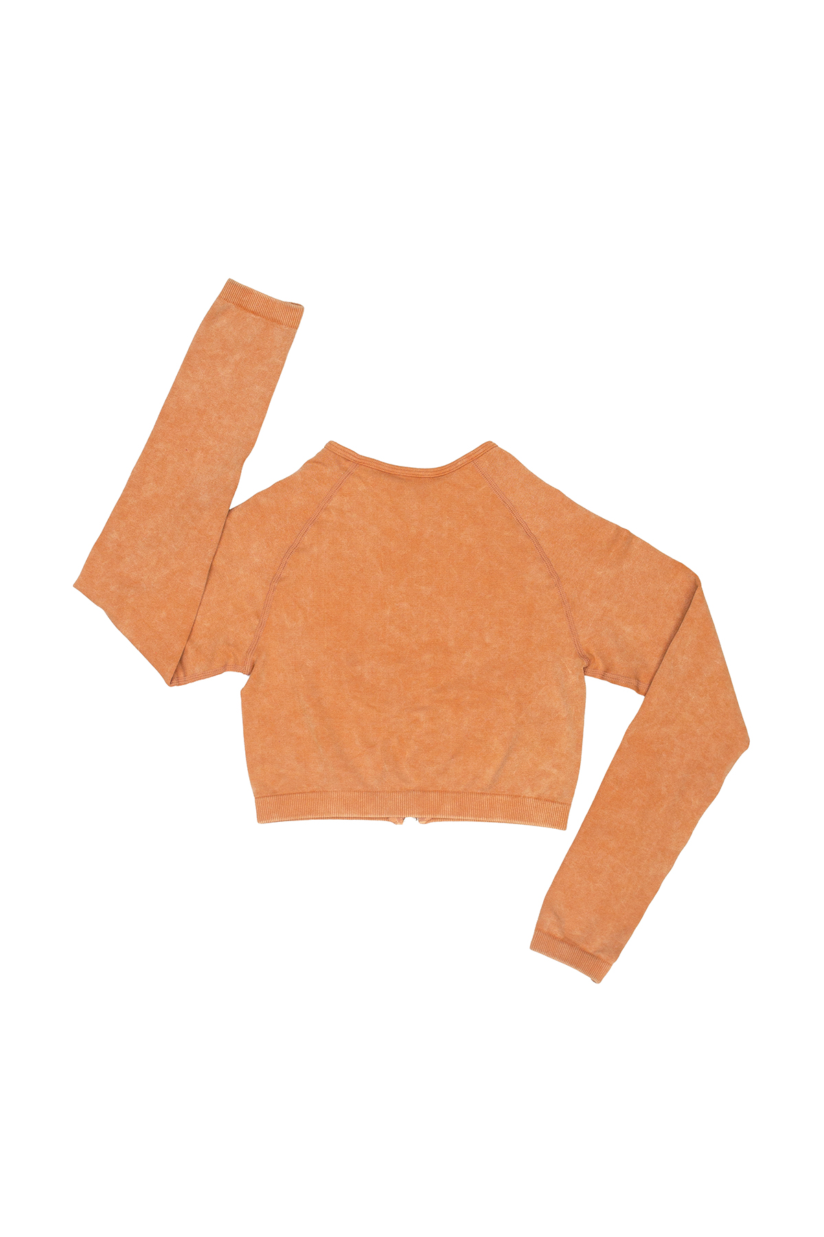 Time-Out-X-Zip-Up-Longsleeve-Workout-Crop-Top—Deep-Coral—Back