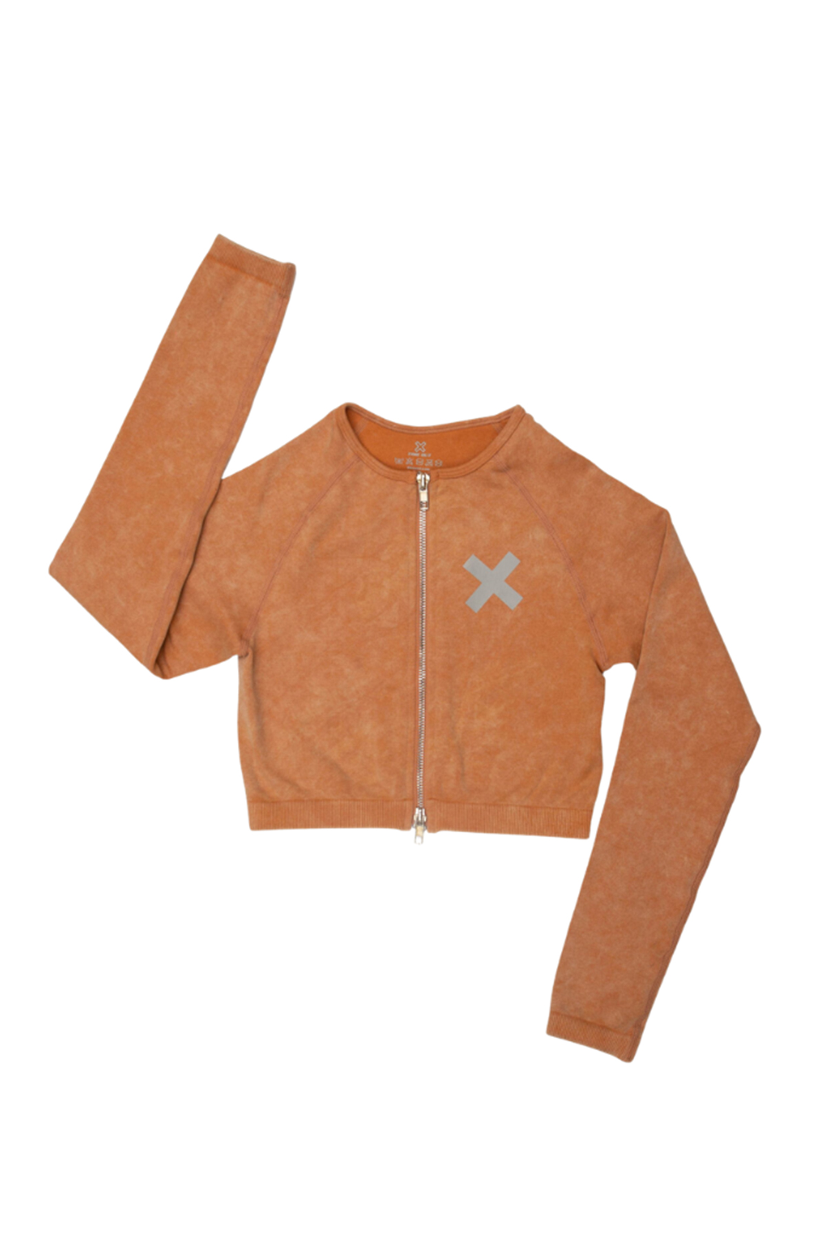 Time-Out-X-Zip-Up-Longsleeve-Workout-Crop-Top—Deep-Coral—Front