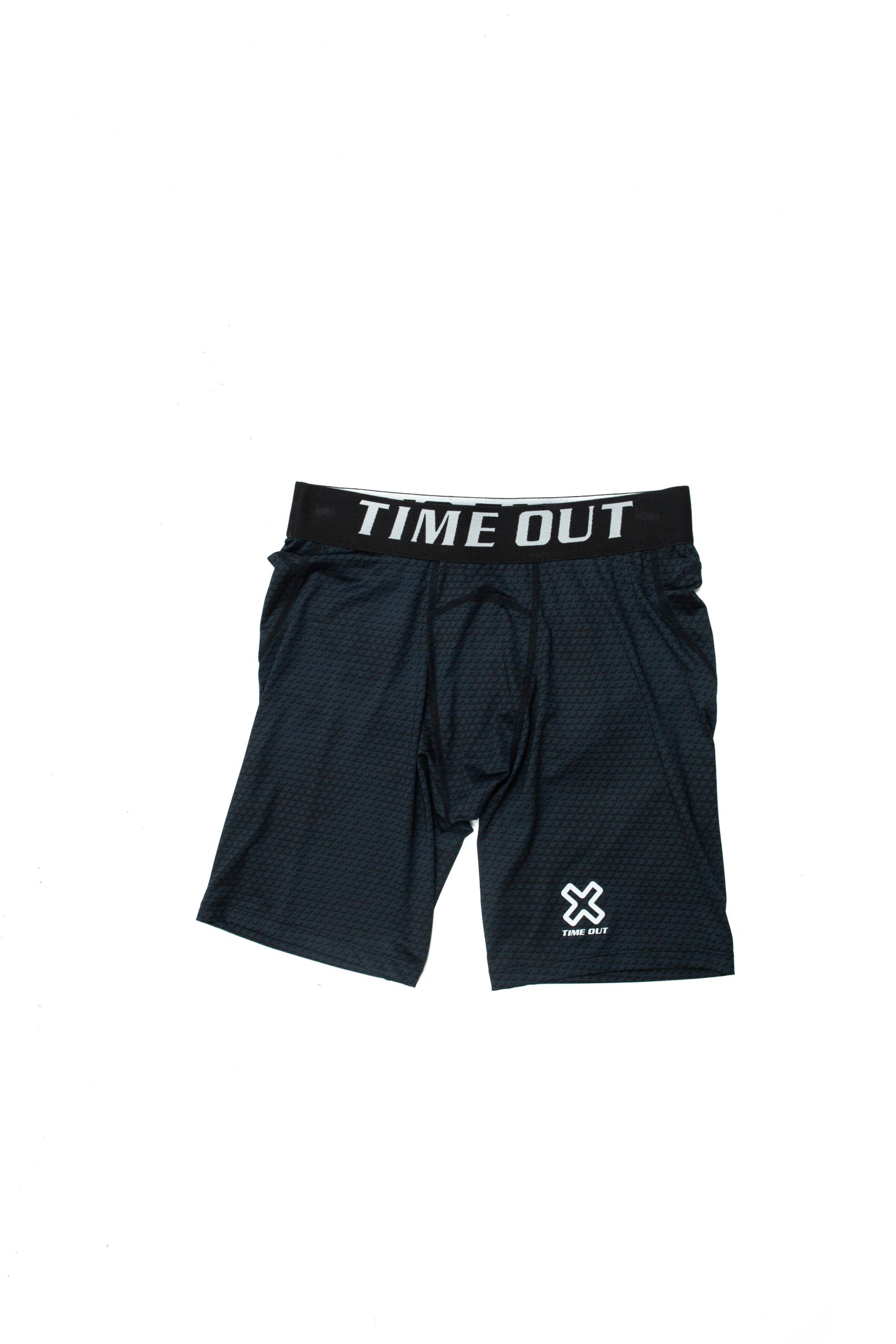 Time Out X Men_s Workout Compression Shorts – Black – Front