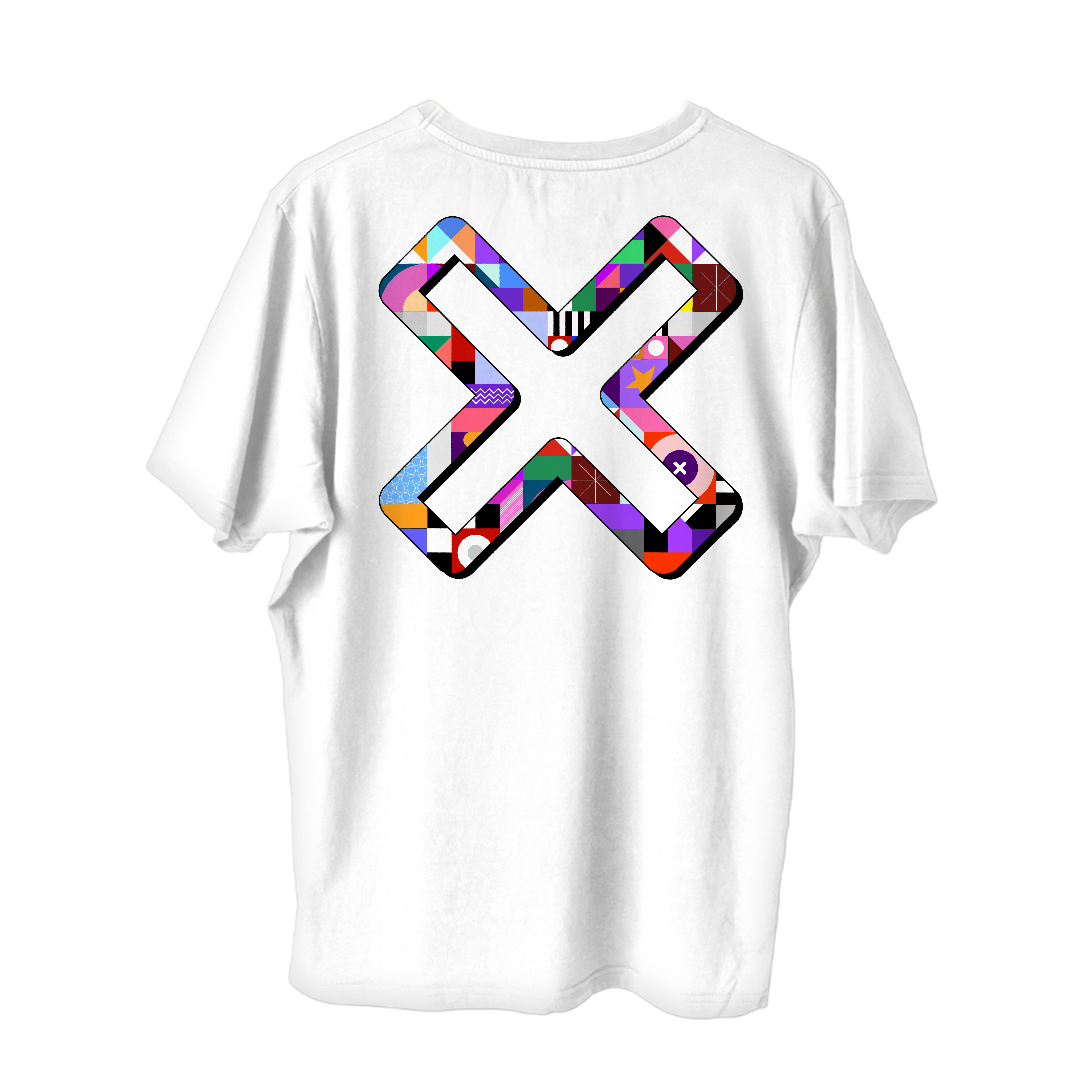 Time Out X Signature Abstract Pattern Cotton T-Shirt – White – Back