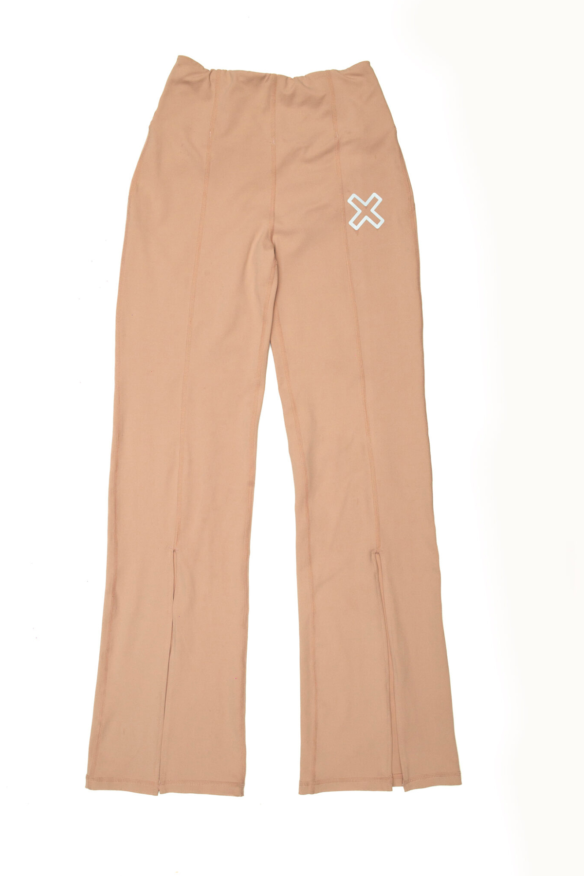 Time-Out-X-Flare-Yoga-Ankle-Slit-Pants—Light-Peach—Front
