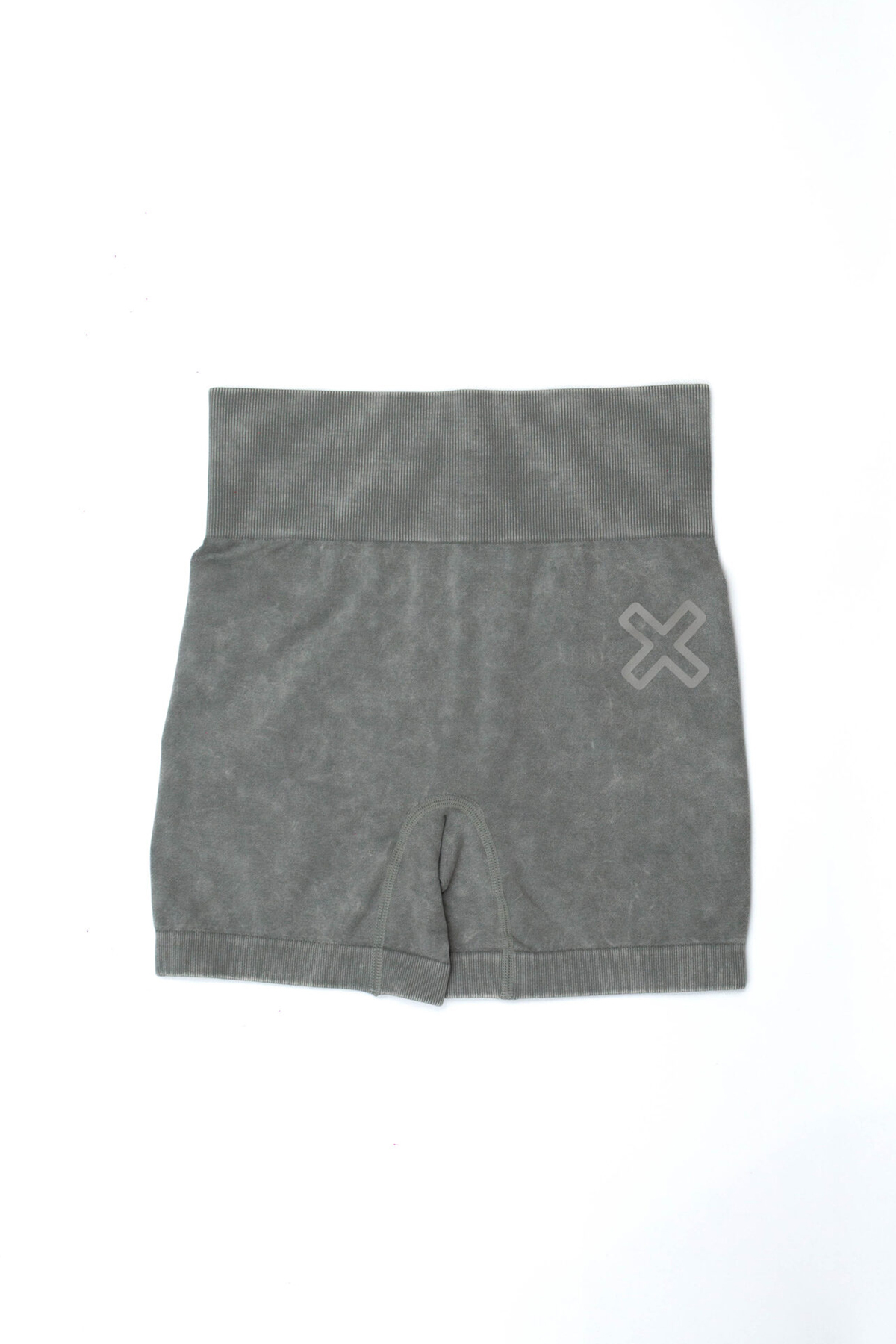 Time-Out-X-High-Waist-Seamless-Workout-Shorts—Light-Grey-Green—Front