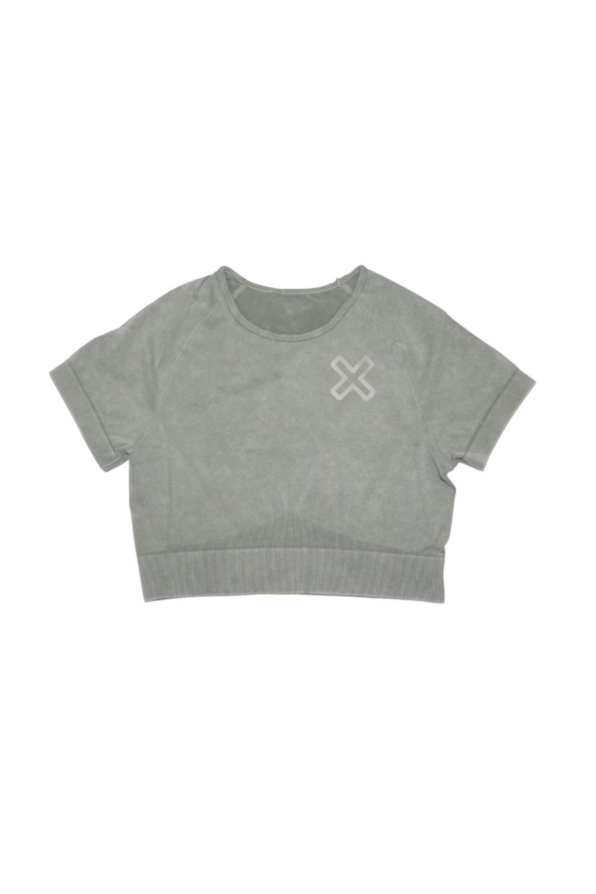 Time-Out-X-Short-Sleeve-Fitness-Crop-Top—Light-Grey-Green—Front