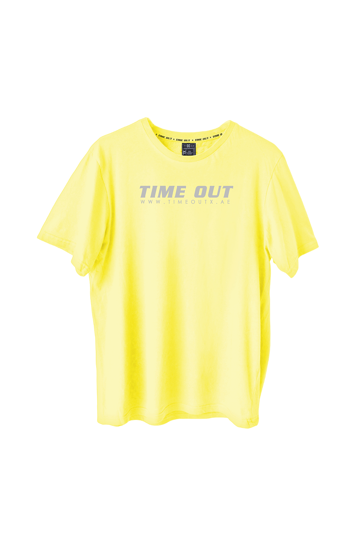 Time-Out-X-Signature-Athleisure-Logo-T-Shirt—Pastel-Yellow—Front