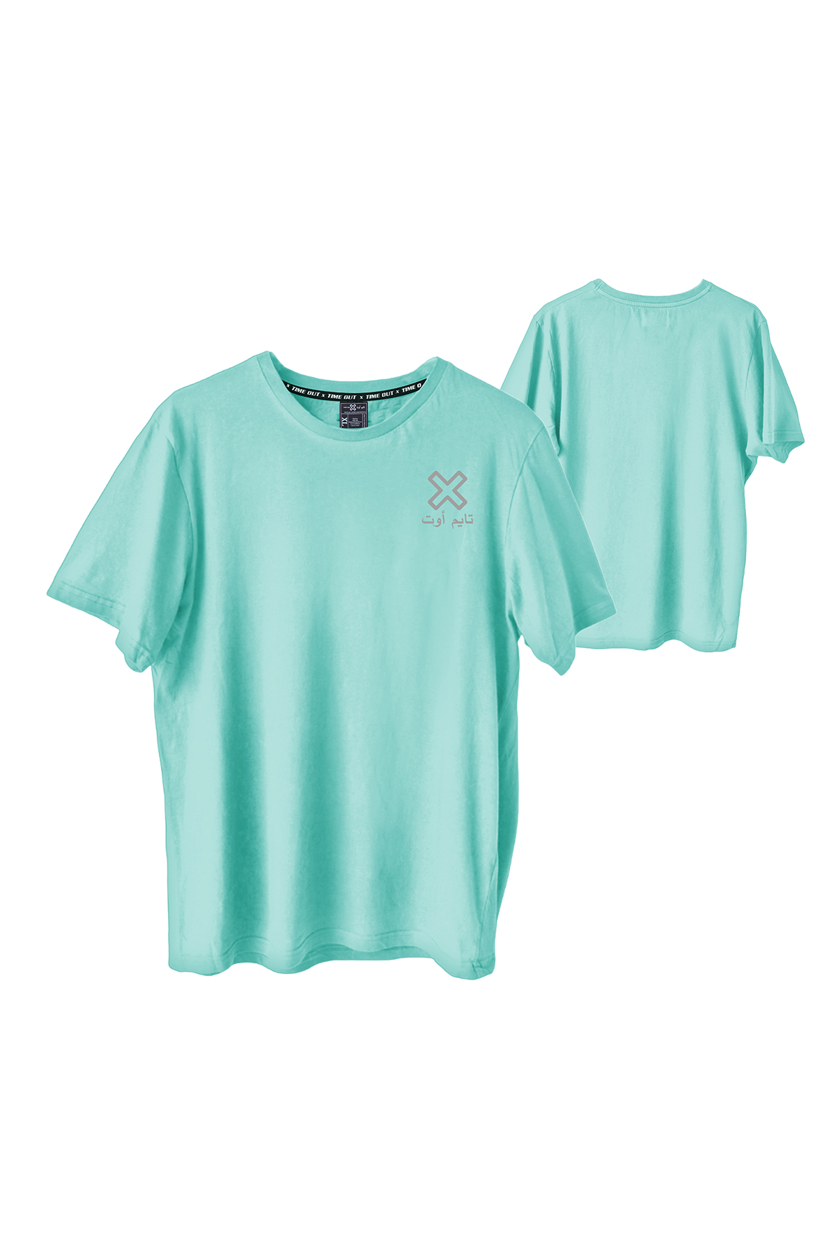 Time-Out-X-Signature-Short-Sleeve-Classic-Training-T-Shirt—Light-Aqua—Front-and-Back