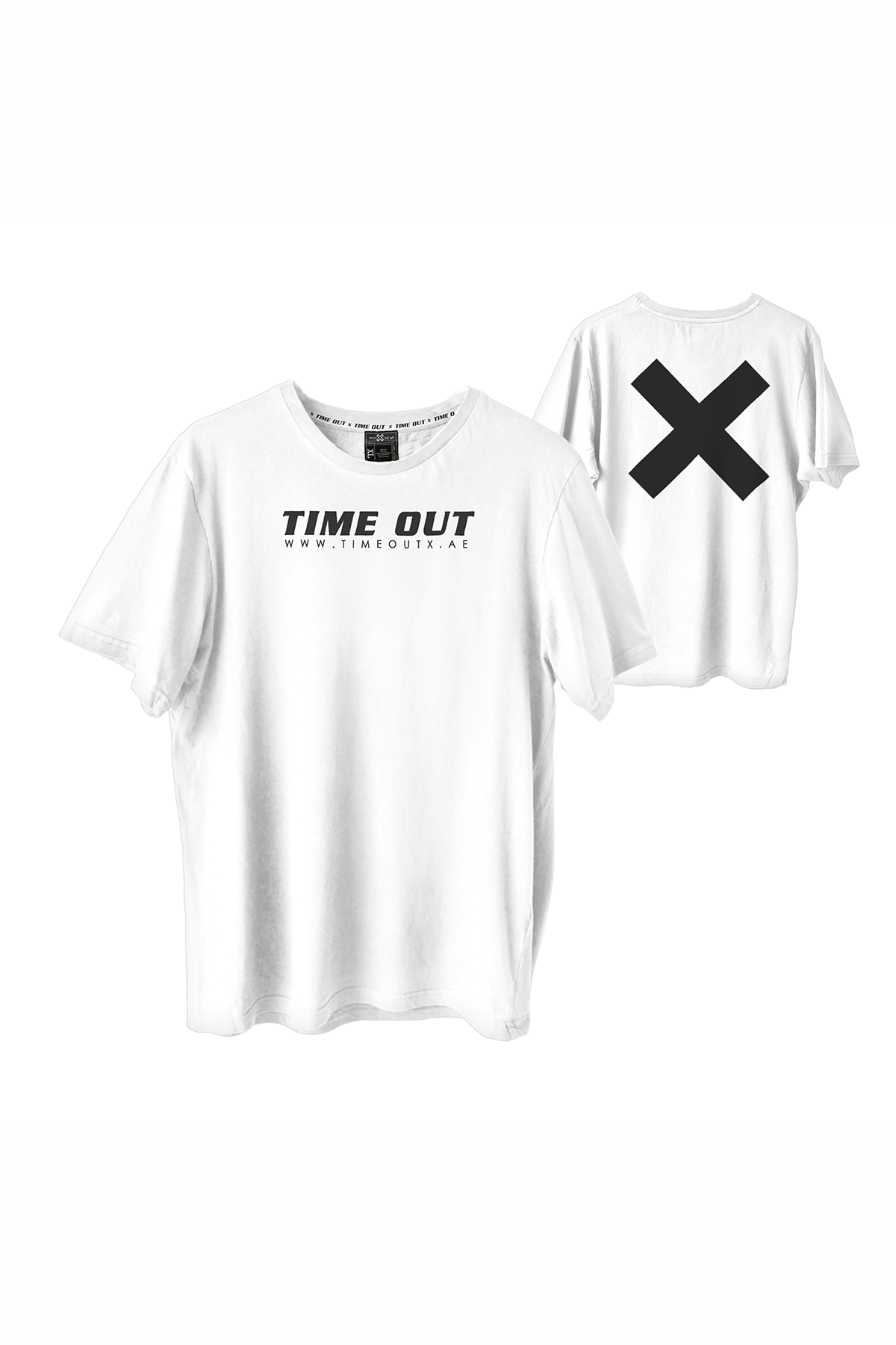 Time-Out-X-Signature-White-Cotton-X-Print-T-Shirt—Front-and-Back