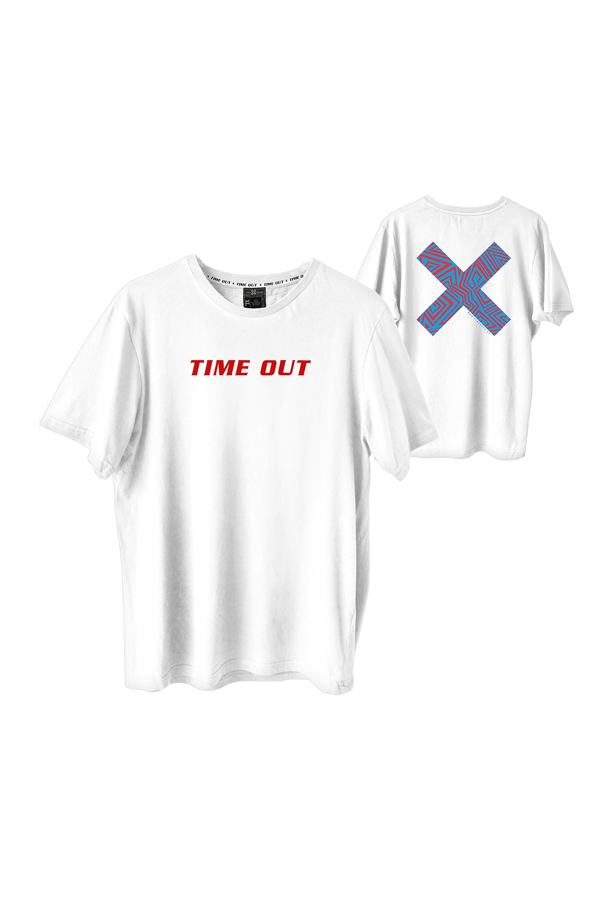 Time-Out-X-Signature-X-Triangle-Maze-Pattern-T-Shirt—Front-and-Back