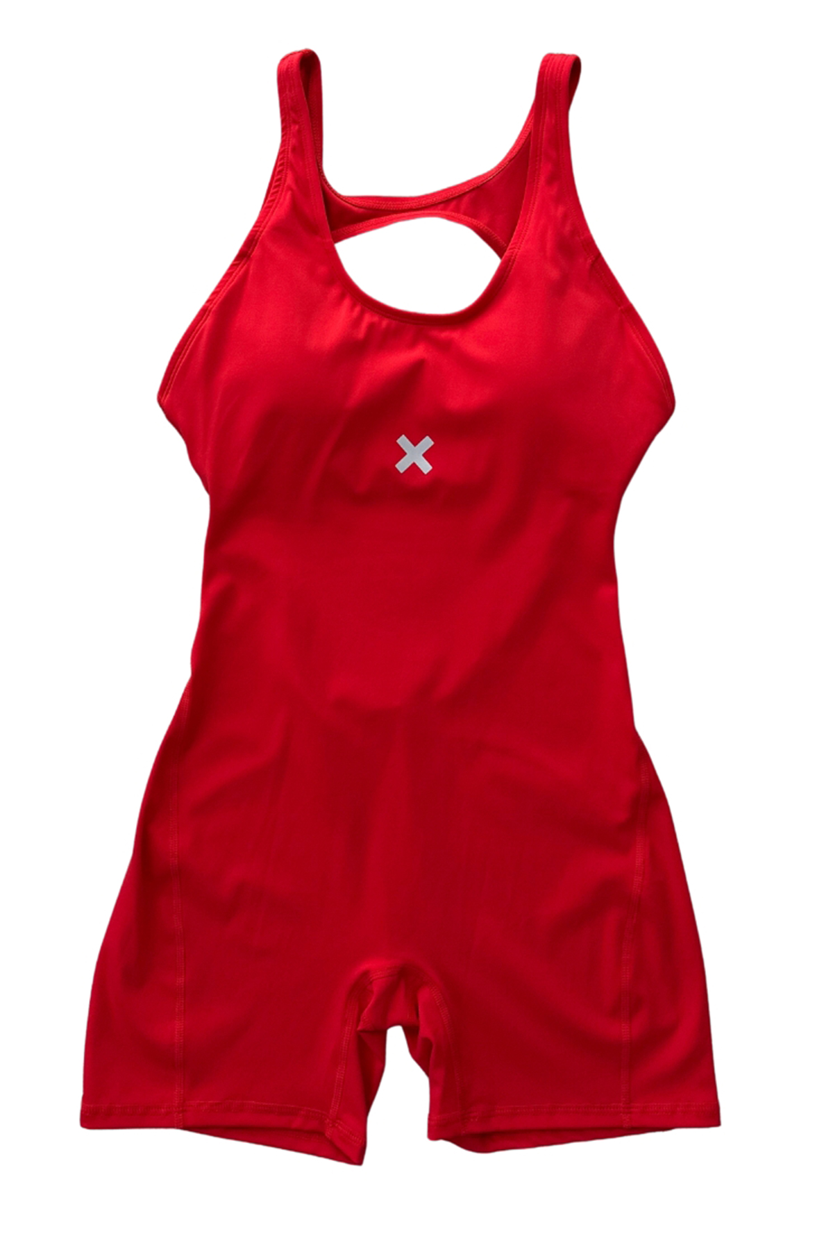 Mini-Short-Cut-out-Bodysuit-for-Exercising-red-front