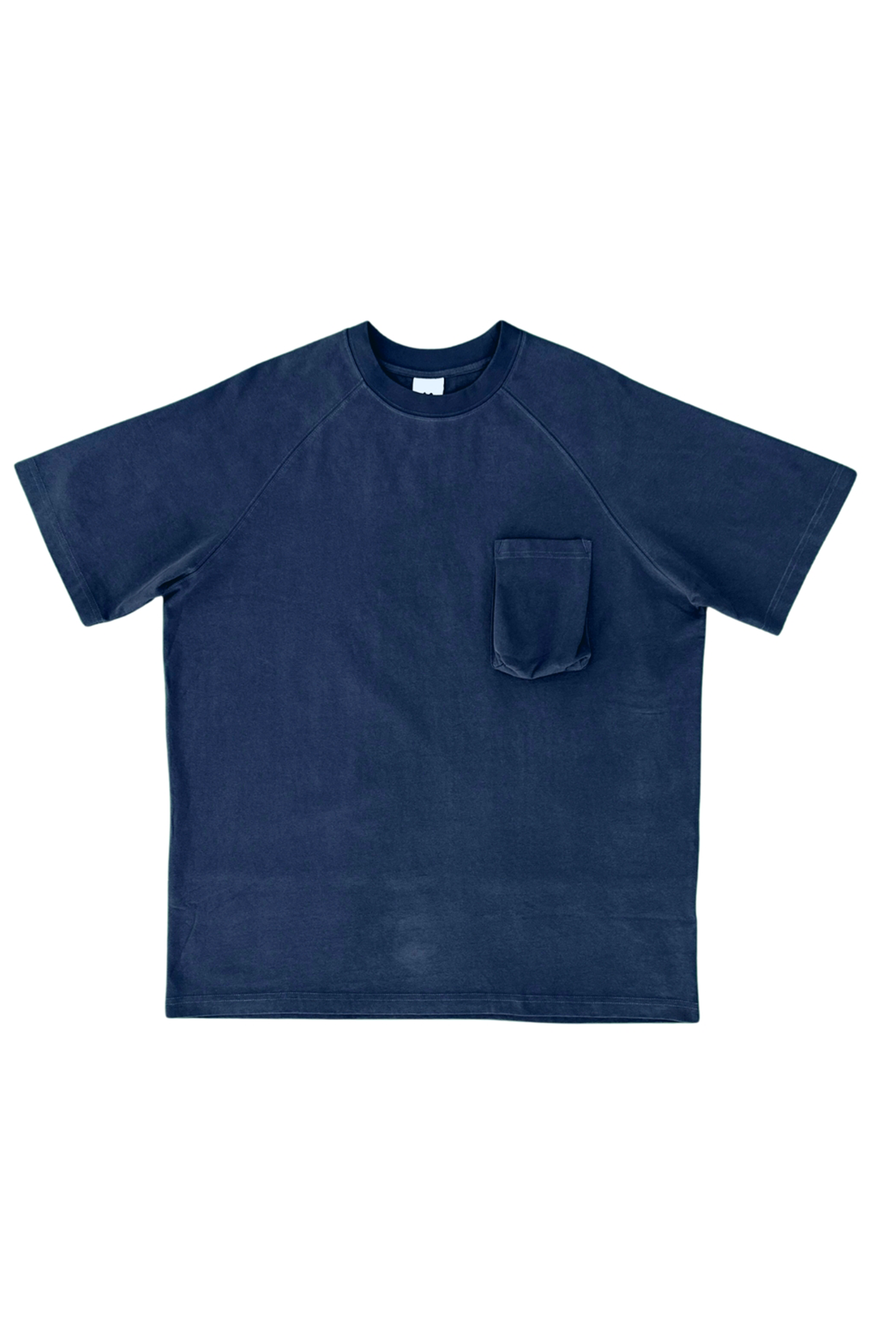 Oversized-Front-Pocket-Tee-with-Raglan-Sleeves-Unisex-Navy-Blue-Front