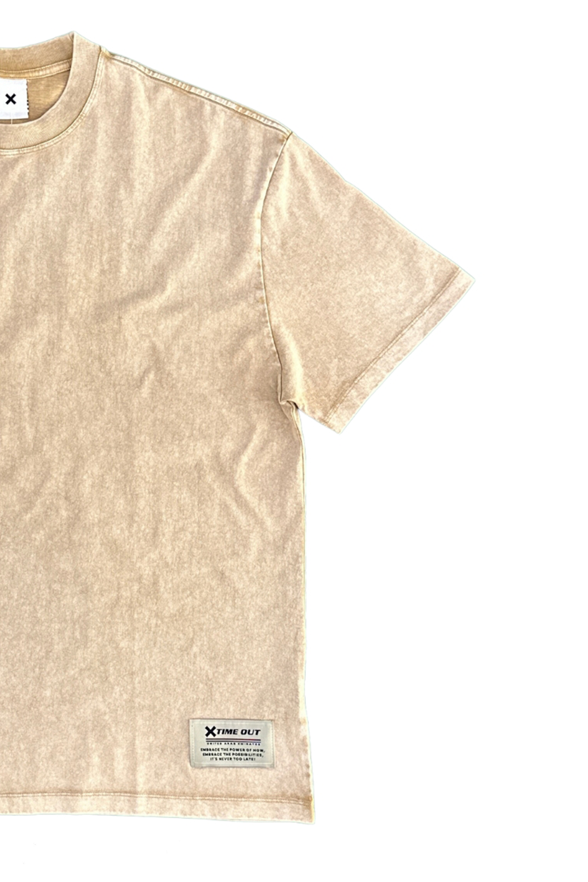 Stone-Wash-Oversized-Round-Neck-Khaki-T-shirt-Unisex
